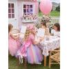 image:imageGRACE KARIN Flower Girl Dress with Big BowKids Lace Tulle Princess GownWedding Formal Birthday Party Pageant 510YRainbow Pink
