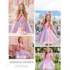 image:imageGRACE KARIN Flower Girl Dress with Big BowKids Lace Tulle Princess GownWedding Formal Birthday Party Pageant 510YRainbow Pink