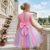 image:imageGRACE KARIN Flower Girl Dress with Big BowKids Lace Tulle Princess GownWedding Formal Birthday Party Pageant 510YRainbow Pink