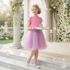 image:imageGRACE KARIN Flower Girl Dress with Big BowKids Lace Tulle Princess GownWedding Formal Birthday Party Pageant 510YRainbow Pink