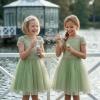 image:imageGRACE KARIN Flower Girl Dress with Big BowKids Lace Tulle Princess GownWedding Formal Birthday Party Pageant 510YSage Green