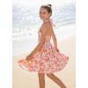image:imageGRACE KARIN Girls Floral Summer Dress Spring Holiday Beach Party Sundress Halter Neck Tie Backless Dresses 716 YearsOrange Floral