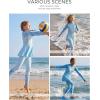 image:imageGRACE KARIN Girls Long Sleeve Swimsuit 3 Pieces Rash Guard Set Bathing Suits for Teens Size 714Blue Coconut Trees