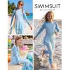 image:imageGRACE KARIN Girls Long Sleeve Swimsuit 3 Pieces Rash Guard Set Bathing Suits for Teens Size 714Blue Coconut Trees