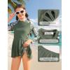 image:imageGRACE KARIN Girls Long Sleeve Swimsuit 3 Pieces Rash Guard Set Bathing Suits for Teens Size 714Green Floral
