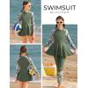 image:imageGRACE KARIN Girls Long Sleeve Swimsuit 3 Pieces Rash Guard Set Bathing Suits for Teens Size 714Green Floral