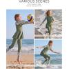 image:imageGRACE KARIN Girls Long Sleeve Swimsuit 3 Pieces Rash Guard Set Bathing Suits for Teens Size 714Green Floral