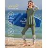 image:imageGRACE KARIN Girls Long Sleeve Swimsuit 3 Pieces Rash Guard Set Bathing Suits for Teens Size 714Green Floral