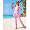 image:imageGRACE KARIN Girls Long Sleeve Swimsuit 3 Pieces Rash Guard Set Bathing Suits for Teens Size 714Pink Flower