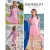 image:imageGRACE KARIN Girls Long Sleeve Swimsuit 3 Pieces Rash Guard Set Bathing Suits for Teens Size 714Pink Flower