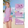 image:imageGRACE KARIN Girls Long Sleeve Swimsuit 3 Pieces Rash Guard Set Bathing Suits for Teens Size 714Purple Flower