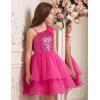 image:imageGRACE KARIN Girls Party Sequin Formal Dress 714Y Birthday Dance Graduation Sparkly Pageant Dresses Wedding Flower Girl DressRose Red