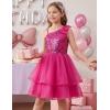 image:imageGRACE KARIN Girls Party Sequin Formal Dress 714Y Birthday Dance Graduation Sparkly Pageant Dresses Wedding Flower Girl DressRose Red