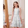 image:imageGRACE KARIN Girls Sequin Party Dress Kids Sparkly Formal Birthday Teen Special Occasion Fancy Pageant Dresses Size 614Silver White