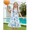 image:imageGRACE KARIN Girls Summer Dress Off Shoulder Ruffle Floral Spaghetti Strap Casual Sundress Tiered Midi DressBlue Flowers on White