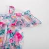 image:imageGRACE KARIN Girls Summer Dress Off Shoulder Ruffle Floral Spaghetti Strap Casual Sundress Tiered Midi DressFlowers on Blue