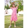 image:imageGRACE KARIN Girls Summer Dress Off Shoulder Ruffle Floral Spaghetti Strap Casual Sundress Tiered Midi DressHot Pink Heart