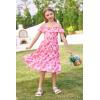 image:imageGRACE KARIN Girls Summer Dress Off Shoulder Ruffle Floral Spaghetti Strap Casual Sundress Tiered Midi DressHot Pink Heart