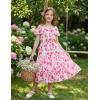 image:imageGRACE KARIN Girls Summer Dress Off Shoulder Ruffle Floral Spaghetti Strap Casual Sundress Tiered Midi DressRosered Flowers