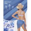image:imageGRACE KARIN Girls Swimsuit Bikini Bathing Suit for Teens Ruched Tankini Beach Hawaii Swimwear with Cover Up Skirt 816YBlue Floral