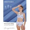 image:imageGRACE KARIN Girls Swimsuit Bikini Bathing Suit for Teens Ruched Tankini Beach Hawaii Swimwear with Cover Up Skirt 816YBlue Floral