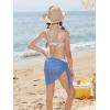 image:imageGRACE KARIN Girls Swimsuit Bikini Bathing Suit for Teens Ruched Tankini Beach Hawaii Swimwear with Cover Up Skirt 816YBlue Floral