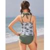 image:imageGRACE KARIN Girls Swimsuits for Teens 816 Two Piece Tankini Bathing Suit Teen Girl Swimming SuitsGreen