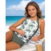 image:imageGRACE KARIN Girls Swimsuits for Teens 816 Two Piece Tankini Bathing Suit Teen Girl Swimming SuitsGreen