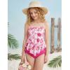 image:imageGRACE KARIN Girls Tankini Swimsuit Swimwear Teen Cute Ruffle Bathing Suit Kids 2 Piece Shirred Bikini Set with Padded 816Hot Pink Floral