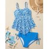 image:imageGRACE KARIN Girls Tankini Swimsuit Swimwear Teen Cute Ruffle Bathing Suit Kids 2 Piece Shirred Bikini Set with Padded 816Sky Blue Daisy