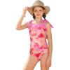 image:imageGRACE KARIN Teen Girls Swimsuits 2 Piece Tankini Set Bathing Suits for Kids 714YHot Pink