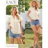 image:imageGRACE KARIN Womens Lace Short Sleeve Tops Summer Dressy Casual Cotton Blouses Flowy V Neck Dress Shirts Trendy Clothing 2026Apricot