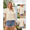 image:imageGRACE KARIN Womens Lace Short Sleeve Tops Summer Dressy Casual Cotton Blouses Flowy V Neck Dress Shirts Trendy Clothing 2026Apricot