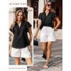image:imageGRACE KARIN Womens Lace Short Sleeve Tops Summer Dressy Casual Cotton Blouses Flowy V Neck Dress Shirts Trendy Clothing 2026Black