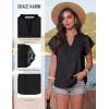 image:imageGRACE KARIN Womens Lace Short Sleeve Tops Summer Dressy Casual Cotton Blouses Flowy V Neck Dress Shirts Trendy Clothing 2026Black