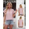 image:imageGRACE KARIN Womens Lace Short Sleeve Tops Summer Dressy Casual Cotton Blouses Flowy V Neck Dress Shirts Trendy Clothing 2026Dusty Pink