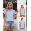 image:imageGRACE KARIN Womens Lace Short Sleeve Tops Summer Dressy Casual Cotton Blouses Flowy V Neck Dress Shirts Trendy Clothing 2026Light Blue