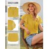 image:imageGRACE KARIN Womens Lace Short Sleeve Tops Summer Dressy Casual Cotton Blouses Flowy V Neck Dress Shirts Trendy Clothing 2026Mustard Yellow