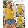 image:imageGRACE KARIN Womens Lace Short Sleeve Tops Summer Dressy Casual Cotton Blouses Flowy V Neck Dress Shirts Trendy Clothing 2026Mustard Yellow