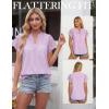 image:imageGRACE KARIN Womens Lace Short Sleeve Tops Summer Dressy Casual Cotton Blouses Flowy V Neck Dress Shirts Trendy Clothing 2026Purple