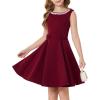 image:imageGRACE KARIN Black Girls Summer Dress Kids Formal Party Dresses Sleeveless Midi Wedding Guest Dress Size 714 YearsDark Red