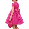 image:imageGRACE KARIN Flower Girl Dress with Big BowKids Lace Tulle Princess GownWedding Formal Birthday Party Pageant 510YHot Fuchsia
