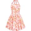 image:imageGRACE KARIN Girls Floral Summer Dress Spring Holiday Beach Party Sundress Halter Neck Tie Backless Dresses 716 YearsOrange Floral