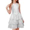 image:imageGRACE KARIN Girls Sequin Party Dress Kids Sparkly Formal Birthday Teen Special Occasion Fancy Pageant Dresses Size 614Silver White
