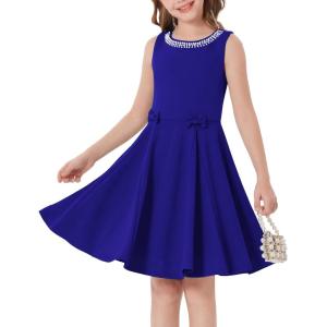 image:imageGRACE KARIN Black Girls Summer Dress Kids Formal Party Dresses Sleeveless Midi Wedding Guest Dress Size 714 YearsKlein Blue