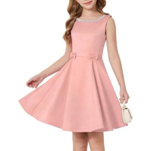 image:imageGRACE KARIN Black Girls Summer Dress Kids Formal Party Dresses Sleeveless Midi Wedding Guest Dress Size 714 YearsPink