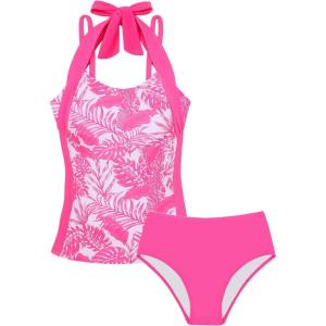 image:imageGRACE KARIN Girls Swimsuits for Teens 816 Two Piece Tankini Bathing Suit Teen Girl Swimming SuitsRose Red