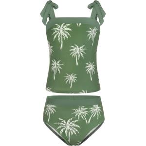 image:imageGRACE KARIN Teen Girls Swimsuits 2 Piece Tankini Set Bathing Suits for Kids 714YGreen
