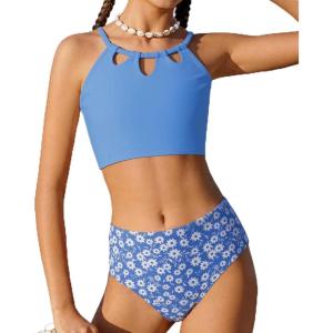 image:imageGRACE KARIN Teen Girls Swimsuits Two Piece Bikini Sets Bathing Suit Girl Swimwear Size 614Blue