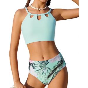 image:imageGRACE KARIN Teen Girls Swimsuits Two Piece Bikini Sets Bathing Suit Girl Swimwear Size 614Light Green